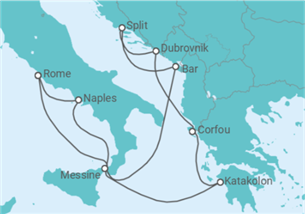Itinéraire -  Italie, Croatie, Grèce - Celebrity Cruises