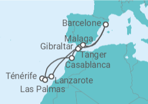 Itinéraire -  Iles Canaries et Madère - Celebrity Cruises