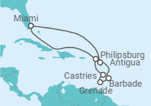 Itinéraire -  Saint Martin, Sainte Lucie, Barbade, Antigua et Barbuda - Celebrity Cruises