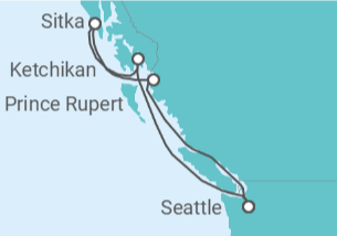 Itinéraire -  Alaska - Virgin Voyages