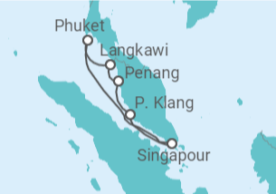 Itinéraire -  Thailande, Malaisie - Celebrity Cruises