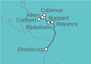 Itinéraire -  2 FLEUVES : la vallée du Rhin romantique et la magie de la Moselle (formule port/port) - CroisiEurope