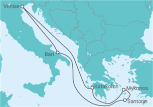 Itinéraire -  Italie, Grèce - Costa Croisières