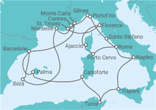 Itinéraire -  De Barcelone à Rome (Civitavecchia) - Explora Journeys