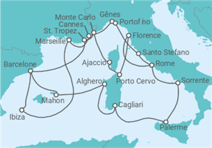 Itinéraire -  De Barcelone à Rome (Civitavecchia) - Explora Journeys