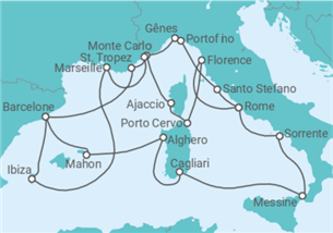 Itinéraire -  De Barcelone à Rome (Civitavecchia) - Explora Journeys