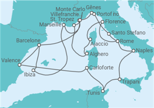 Itinéraire -  De Barcelone à Rome (Civitavecchia) - Explora Journeys