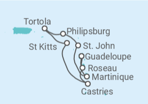 Itinéraire -  Secrets des Caraïbes - CFC Compagnie Française de Croisières