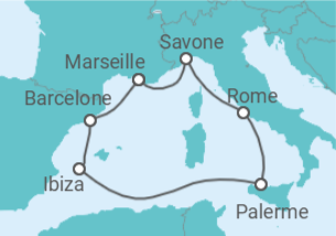 Itinéraire -  Beauté de la Méditerranée - Costa Croisières