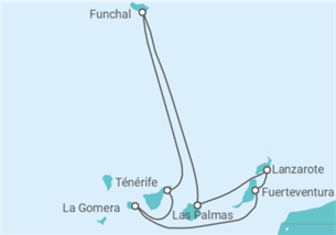 Itinéraire -  Iles Canaries et Madère - Costa Croisières