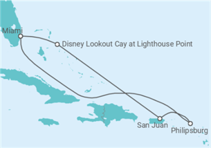 Itinéraire -  Porto Rico, Saint Martin - Disney Cruise Line