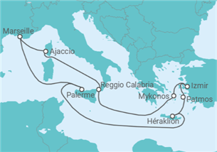 Itinéraire -  Trésors de la mer Égée - CFC Compagnie Française de Croisières