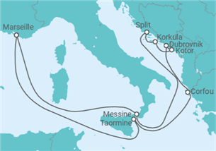 Itinéraire -  Mer Adriatique - CFC Compagnie Française de Croisières