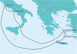Itinéraire -  Grèce, Italie - Disney Cruise Line