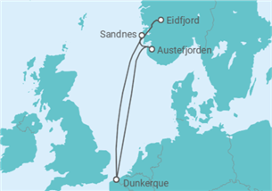 Itinéraire -  Joyaux du Vestlandet - CFC Compagnie Française de Croisières