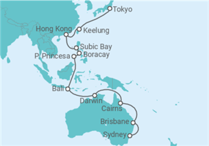 Itinéraire -  De Tokyo (Japon) à Sydney (Australie) - Costa Croisières