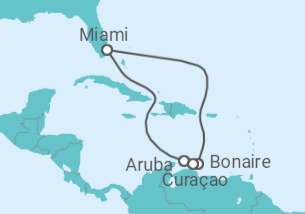 Itinéraire -  Bonaire, Saint-Eustache et Saba, Aruba, Curaçao - Holland America Line