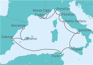 Itinéraire -  De Barcelone à Monte Carlo (Monaco) - Silversea