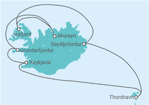 Itinéraire -  Islande - Norwegian Cruise Line