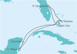 Itinéraire -  Bahamas, États-Unis, Mexique - MSC Croisières