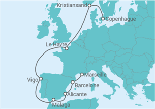 Itinéraire -  France, Espagne - Costa Croisières