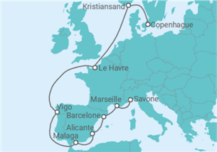 Itinéraire -  France, Espagne - Costa Croisières