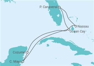 Itinéraire -  Bahamas, Mexique - MSC Croisières
