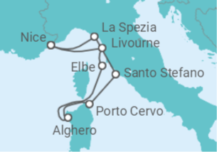 Itinéraire -  Dolce vita en croisière le long des côtes italiennes (formule port-port) - CroisiMer