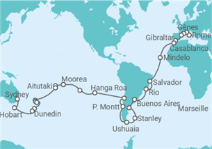 Itinéraire -  Tour du Monde - MSC Croisières