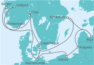 Itinéraire -  Norvège, Danemark, Allemagne, Pologne, Lituanie, Lettonie, Suède - MSC Croisières