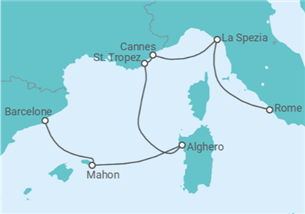 Itinéraire -  Espagne, France, Italie - Explora Journeys