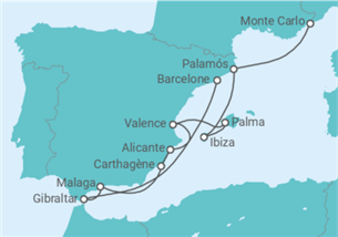 Itinéraire -  De Barcelone à Monte Carlo (Monaco) - Silversea