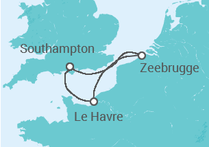 Itinéraire -  France, Belgique - Cunard