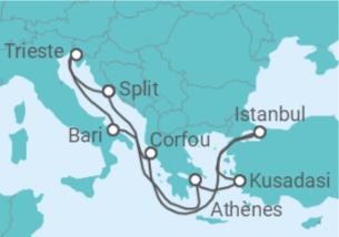 Itinéraire -  Turquie, Grèce, Italie, Croatie - MSC Croisières