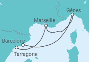 Itinéraire -  Italie, France - MSC Croisières