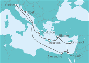 Itinéraire -  Grèce, Chypre, Égypte, Croatie - MSC Croisières