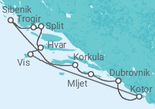 Itinéraire -  Croisière et randonnées entre Croatie et Monténégro (formule port/port) - CroisiMer