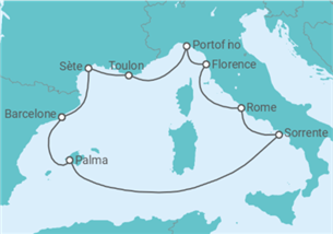 Itinéraire -  Espagne, France, Italie - Regent Seven Seas