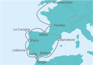 Itinéraire -  La péninsule Ibérique illuminée par le soleil - Regent Seven Seas