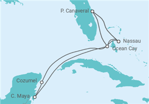 Itinéraire -  Bahamas, Mexique, États-Unis TI - MSC Croisières