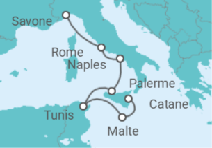 Itinéraire -  Italie, Tunisie, Malte TI - Costa Croisières