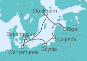 Itinéraire -  Pologne, Lituanie, Lettonie, Suède, Danemark TI - MSC Croisières