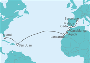 Itinéraire -  Espagne, Maroc, Porto Rico - Regent Seven Seas