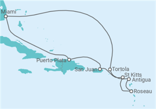 Itinéraire -  Porto Rico, Antigua et Barbuda, Iles Vierges Britanniques - Regent Seven Seas