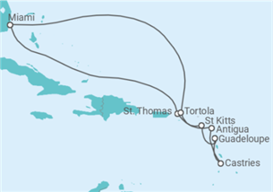 Itinéraire -  Iles Vierges Américaines, Antigua et Barbuda, Sainte Lucie, Guadeloupe, Iles Vierges Britanniques - Regent Seven Seas
