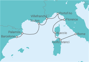Itinéraire -  Espagne, France, Italie - Regent Seven Seas