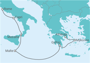 Itinéraire -  Grèce, Malte, Italie - Regent Seven Seas