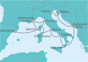 Itinéraire -  De Barcelone à Fusina (Italia) - Regent Seven Seas