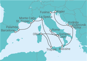 Itinéraire -  De Barcelone à Fusina (Italia) - Regent Seven Seas