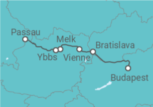 Itinéraire -  Le beau Danube bleu - Vols inclus - CroisiEurope